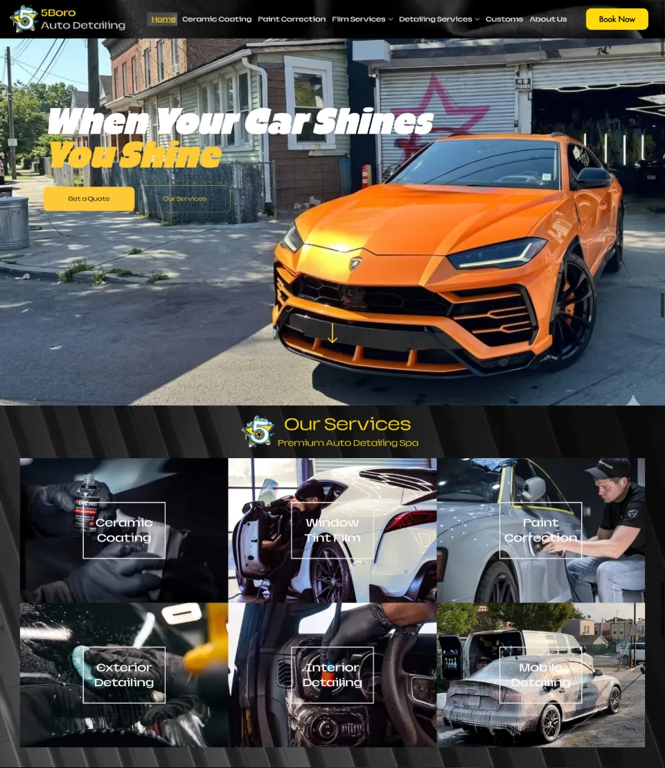 5Boro Auto Detailing website