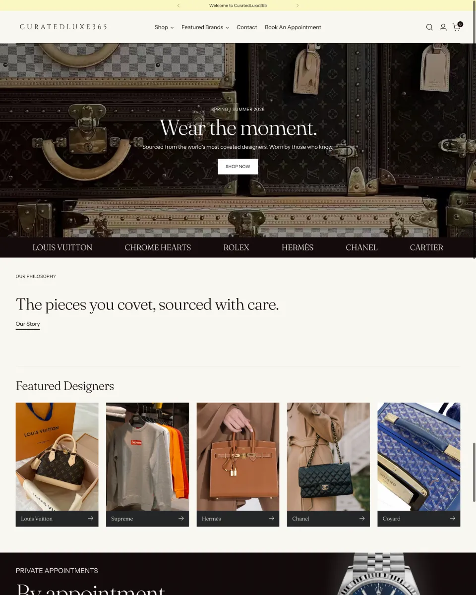 CuratedLuxe365 website